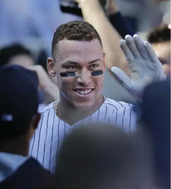  ?? SETH WENIG/THE ASSOCIATED PRESS ?? Aaron Judge has hit 13 of his rookie-record 50 home runs this month, distancing himself from a mid-season slump.