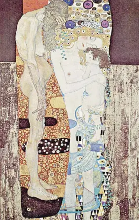  ?? Ansa ?? “Le tre età della donna” Il dipinto di Gustav Klimt. A destra, Dacia Maraini