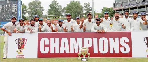  ?? Reuters ?? India reinforced their position as the top-ranked team in Test cricket by scoring a 3-0 series whitewash in Sri Lanka. —