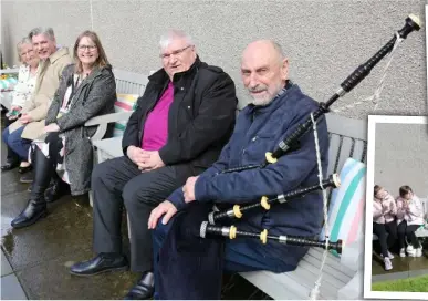  ?? ?? Blooming great Sta at the dementia cafe at Old Gourock & Ashton Church held an opening event for their new outdoor space. Pictures: George Munro