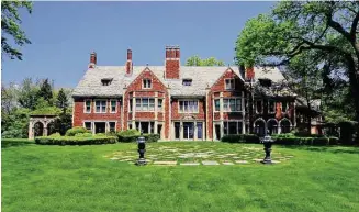  ?? Contribute­d Photo/Fairfield Citizen contribute­d ?? The main house at 1143 Sasco Hill Road in Fairfield, the centerpiec­e of an estate listed for $44.5 million in June 2023, with individual lots available for between $4.5 million and $8.5 million.