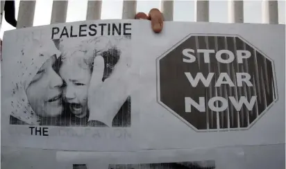  ?? (Reuters) ?? AN ANTI-ISRAEL billboard on a campus.