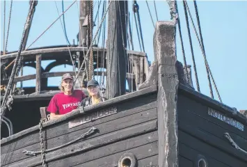  ?? ?? Graeme and Felicitie Wylie on board the Notorious. Picture: Nuno Avendano