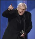  ?? THE ASSOCIATED PRESS ?? Actor Brian Dennehy accepting the Tony Award for best actor in a play for “Long Day’s Journey Into Night” during the Tony Awards in 2003.