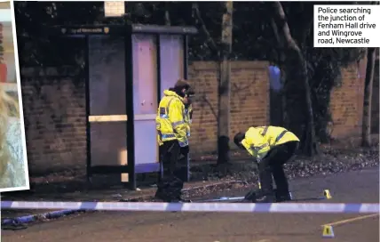  ??  ?? Police searching the junction of Fenham Hall drive and Wingrove road, Newcastle