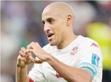  ?? ?? French-born Wahbi Khazri celebrates after scoring Tunisia’s goal against world champions France in yesterday’s match
World Cup results
2022/2023 NWFL results