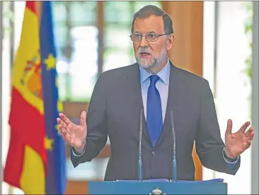  ?? AFP ?? INTRANSIGE­NTE. Rajoy dijo que el plebiscito en Cataluña sería “inconstitu­cional e ilegal”.