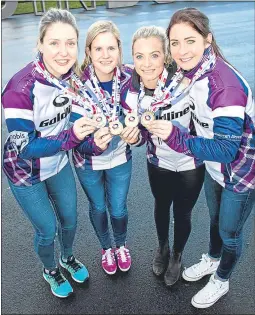  ??  ?? Eve Muirhead (far right) with team-mates Anna Sloan, Vicki Adams and Lauren Gray