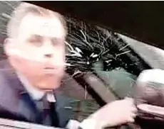  ??  ?? Caught on camera: Carragher spitting at a girl of 14