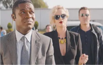  ??  ?? TOO COOL: David Oyelowo, Charlize Theron and Joel Edgerton in the film Gringo.