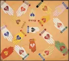  ?? AMERICAN FOLK ART MUSEUM COLLECTION VIA AP ?? Heart-and-hand Love Token, a card made with ink and varnish on cut paper from 1840–1860, is from the American Folk Art Museum in New York’s collection.
