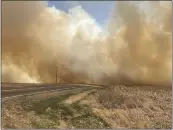  ?? NEBRASKA STATE PATROL VIA AP ?? This image provided by the Nebraska State Patrol shows smoke from a wildfire, Saturday near Cambridge, Neb.