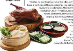  ?? ?? KEEPING IT REAL The Peking
Duck at Hyatt Regency’s China Kitchen, which serves authentic Sichuan cuisine