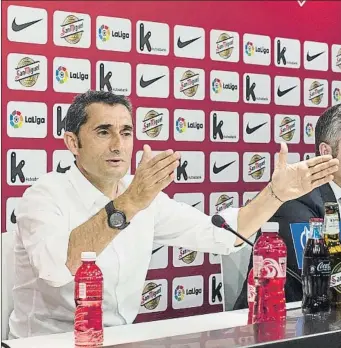  ?? FOTO: JUAN ECHEVERRIA ?? Ernesto Valverde ofreció la rueda de prensa en que explicó su marcha del Athletic