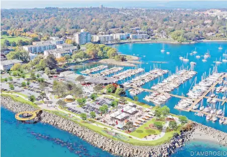  ?? D’AMBROSIO ARCHITECTU­RE AND URBANISM ?? Architect’s rendering of the proposed Oak Bay Marina developmen­t.