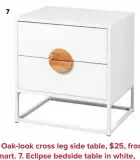  ??  ?? 7. Eclipse bedside table in white, $149.95, from Mocka.