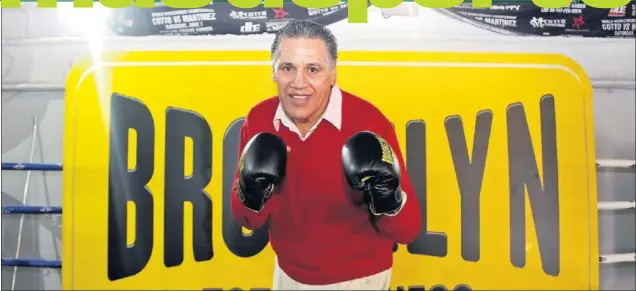  ??  ?? CON LOS GUANTES. Alfredo Evangelist­a volvió a enfundarse los guantes para posar para AS... en el recuerdo ese día en el que estuvo cerca de ganar al mejor boxeador de la historia.