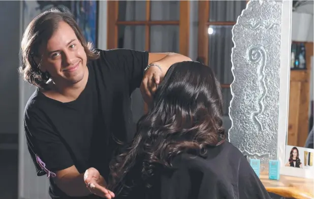  ?? Picture: STEWART McLEAN ?? LUXURIANT: The Hair Studio’s Michael Medeiros says products containing water-soluble silicone are best for keeping your hair in peak condition.