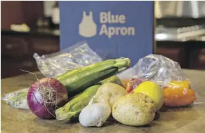  ?? DAN ACKER/BLOOMBERG ?? Blue Apron is trying to stir up demand in a nascent market and ramp up sales by spending millions on marketing. The amount of money customers spent on orders fell compared with a year ago.