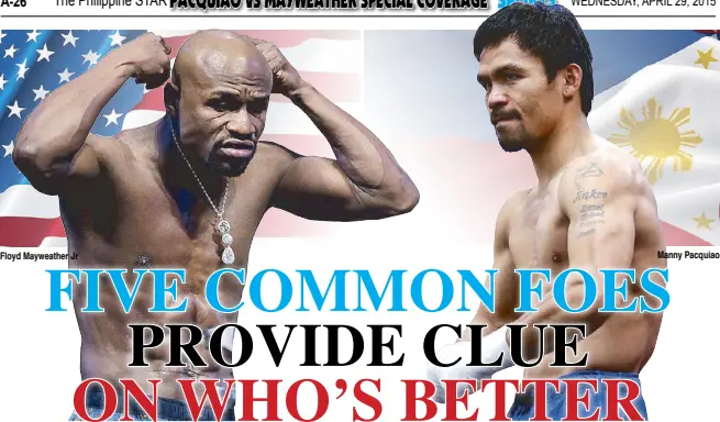  ??  ?? Manny Pacquiao
Floyd Mayweather Jr