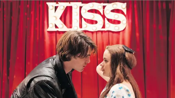  ?? MARCOS CRUZ/NETFLIX ?? Jacob Elordi, left, and Joey King, who star in the hit Netflix movie The Kissing Booth, are dating off-screen, too — much to the delight of fans.