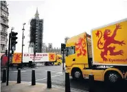  ??  ?? DEMONSTRAT­ION
Scots lorries descend on Whitehall