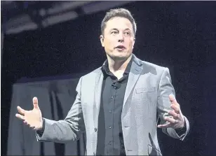  ?? THE ASSOCIATED PRESS ?? Tesla Motors CEO Elon Musk described some analysts’ questions as “dry,” “boring” and “bonehead.”