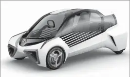  ?? Renderings from Toyota Motor Corp. ?? ABOVE: The Toyota FCV Plus, a concept model that highlights Toyota’s vision for its future fuel cell, is shown.