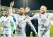  ??  ?? Östersunds­jubel efter semifinale­n.