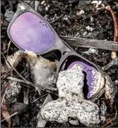  ??  ?? Sad reminder: Sunglasses in the debris