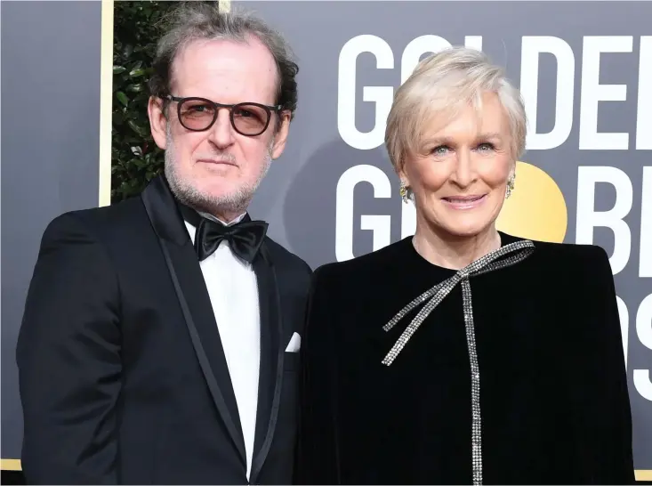  ?? Bild: Valerie Macon ?? Björn Runge och Glenn Close på gala som hölls under natten mellan söndag och måndag, svensk tid.