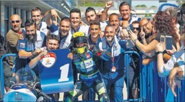  ??  ?? DESPUNTABA. El año pasado Andreas venció en Jerez la primera carrera de la European Talent Cup.