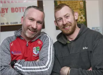  ??  ?? Anthony Tracey and Shane Cullen at the launch of Knockanna GAA club’s Field Developmen­t Plan.