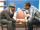  ?? Lance Huntley / African-American Shakespear­e Company ?? ShawnJ West as Turnbo and Edward Ewell as Youngblood in “Jitney.”