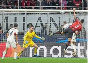  ?? A. Calanni / Sipa ?? Le but décisif 100% français d’Olivier Giroud sur un centre de Théo Hernandez.