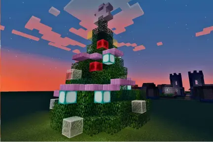  ??  ?? Your Minecraft city can see some festive fun too!