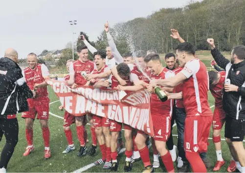  ??  ?? Boro celebrate after wrapping up second place