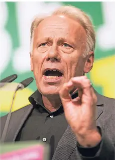 ?? FOTO: DPA ?? Der frühere Umweltmini­ster Jürgen Trittin auf dem Bundespart­eitag der Grünen 2016 in Münster.