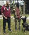  ?? NETFLIX ?? Leverette works with boxer Andre Berto and his pooch in an episode of “Canine Interventi­on.”