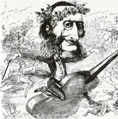  ?? Fotos: Archiv ?? Wie er gesehen wurde – und wie er war: Jacques Offenbach, der großartige deutsch-französisc­he Operetten-Komponist (20. Juni 1819 Köln – Paris 5. Oktober 1880). Links als Karikatur, rechts als Foto aus der Zeit um 1875.