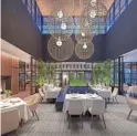  ??  ?? A rendering of the atrium in the main dining room of the forthcomin­g Ocean 44 in Scottsdale.