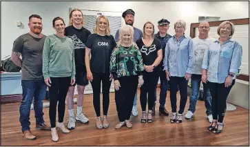  ?? ?? Dancers Nathan McKay and Kylie McLean, Nic Burns and Bronte Russell, instructor Vicki Ackers, Adam Horneman and Jess Pether, Allan Price and Kerrie Carlon, Scott Jensen and Sasha Congram.