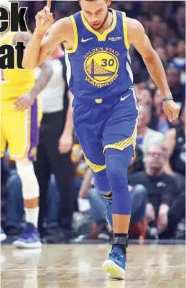  ??  ?? Golden State Warriors ace guard Stephen Curry said they need to take care of their business if they want to score a rare three-peat in the NBA. (AP)