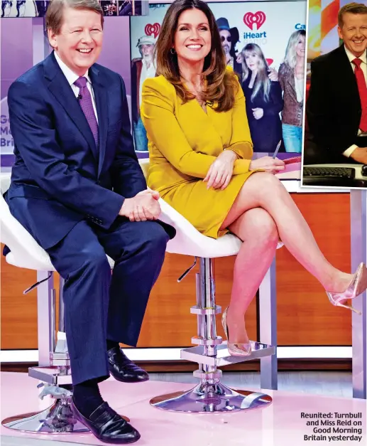  ??  ?? Reunited: Turnbull and Miss Reid on Good Morning Britain yesterday
