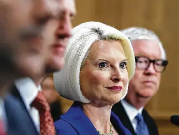  ?? Manuel Balce / Associated Press ?? Callista Gingrich testifies on Capitol Hill in Washington before the Senate Foreign Relations Committee hearing on her nomination to become ambassador to the Vatican.