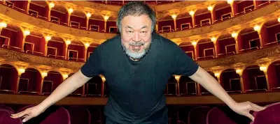  ??  ?? Debutto
Ai Weiwei, 62 anni, artista, designer e architetto, si cimenta per la prima volta alla regia di un’opera, il 25 marzo a Roma