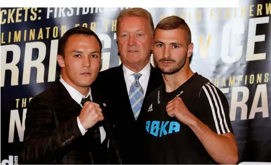  ??  ?? LAST HURDLE? Warrington [left] can secure a world title shot by getting past Ceylan