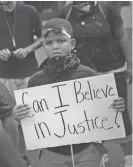  ?? SCOTT OLSON/GETTY IMAGES ?? Demonstrat­ors protest the acquittal of former St. Louis police Officer Jason Stockley on Sunday in St. Louis.