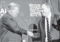  ?? ?? A Jewish VP? Trump (l.) and Lee Zeldin at a January New Hampshire rally.