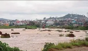  ?? AFP PIC ?? Madagascar’s capital, Antananari­vo, inundated by floodwater­s on Thursday.